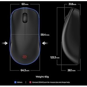 ZOWIE U2-DW Orta boy 4K Simetrik Kablosuz E-spor Oyuncu Mouse