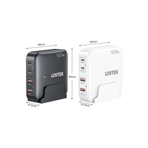 Unitek 100W Masaüstü GAN Şarjİstasyon Beyaz (P1229AWH)