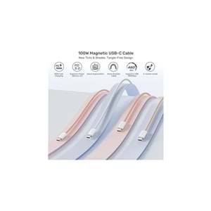 Unitek TYPE-C MANYETİK HIZLI Şarj Kablosu Beyaz (C14141AWH01-1M)