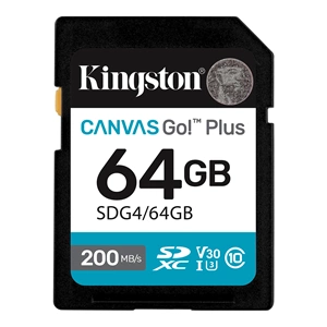 Kingston 64GB SDXC Canvas Go+ 200MB/s SDG4/64GB