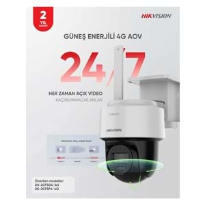 Hikvision DS-2CFSP4/4G 4MP 2.8mm 7/24 AOV Solar 4G PT Kamera