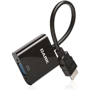 Dark HDMI to VGA Dijital - Analog Monitör Çevirici Dönüştürücü (DK-HD-AHDMIXVGA4)