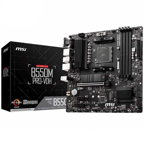 Msi B550M PRO-VDH B550 DDR4 M.2 USB 3.2 DP/HDMI/VGA PCI4.0 AM4 Anakart