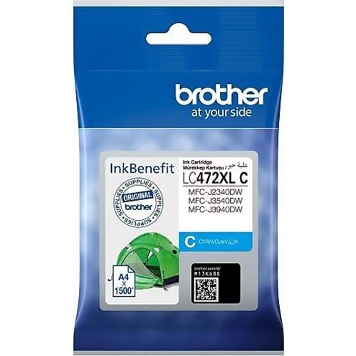Brother 1500 Sayfa Yüksek Kapasite Mavi Kartuş LC472XLC