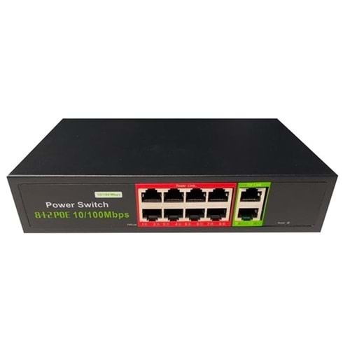 Uranium POE-G8002-96W 8 Port Gigabit + 2 Port Gigabit Rj45 Uplink Poe Switch