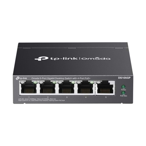Omada DS105GP 4 Port Gigabit + 1 Port Gigabit Uplink 65W PoE Yönetilemez Switch