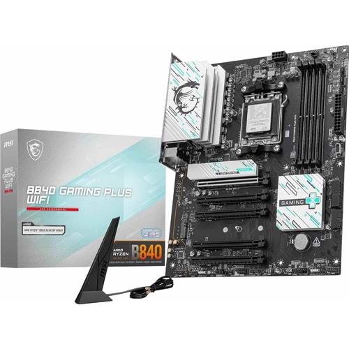 MSI B840 Gaming PLUS WIFI DDR5 8000MT/S 1XHDMI 2XM.2 ATX AM5 (AMD AM5 9000/8000/7000 Uyumlu)