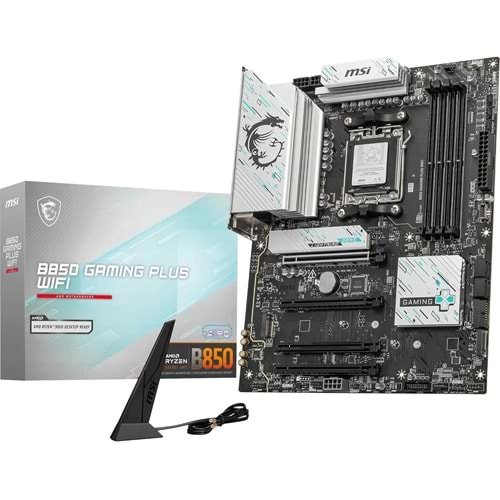 MSI B850 Gaming PLUS WIFI DDR5 8200MT/S 1XDP 3XM.2 ATX AM5 (AMD AM5 9000/8000/7000 Uyumlu)