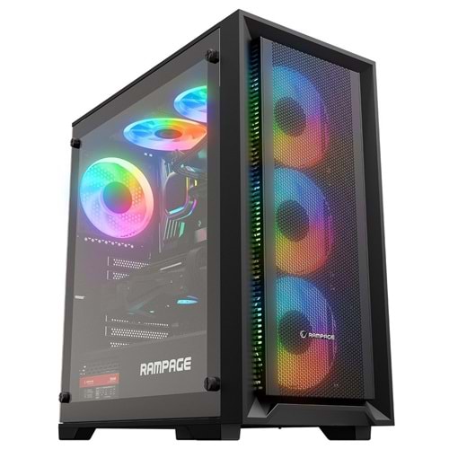 Rampage VOYAGER 750W 80+ BRONZE RGB ATX Mid-T Gaming Oyuncu Kasası (Siyah)