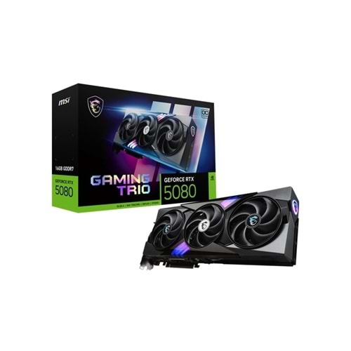 Msi Geforce RTX5080 16G Gaming TRIO OC 16GB GDDR7 256BIT 1XHDMI 3XDP Ekran Kartı