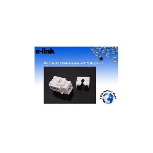 S-Link SL-KS60 UTP CAT6 Keystone Jack3U 90 Derece