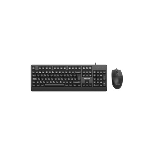 Philips SPT6247B Siyah Türkçe Q USB Kablolu Multimedya Klavye Mouse Set