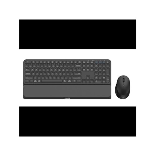 Philips SPT6607B Siyah Türkçe Q 2.4Ghz ve Bluetooth Kablosuz Bilek Destekli Multimedya Klavye Mouse Set