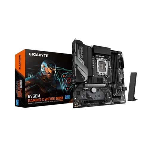 Gigabyte B760M-AEWF6EGEN5 B760M-AEWF6EGEN5 7800MHz OC DDR5 LGA1700 M.2 HDMI DP Micro-ATX Anakart