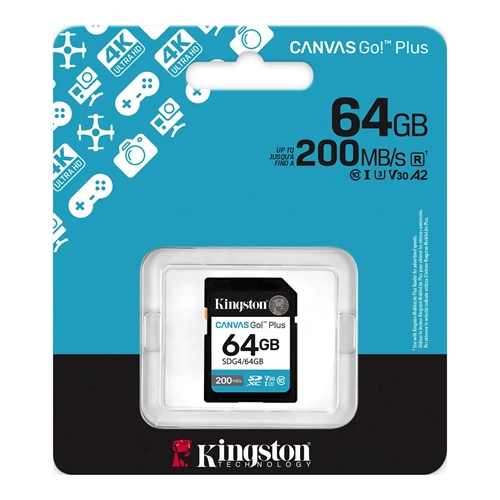 Kingston 64GB SDXC Canvas Go+ 200MB/s SDG4/64GB