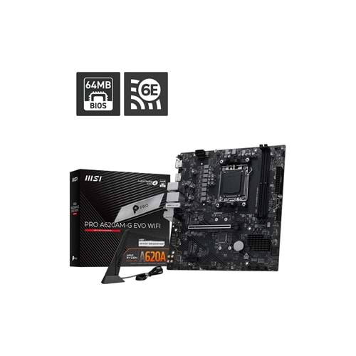 MSI PRO A620AM-B EVO AM5 Ryzen DDR5 Vga Hdmi