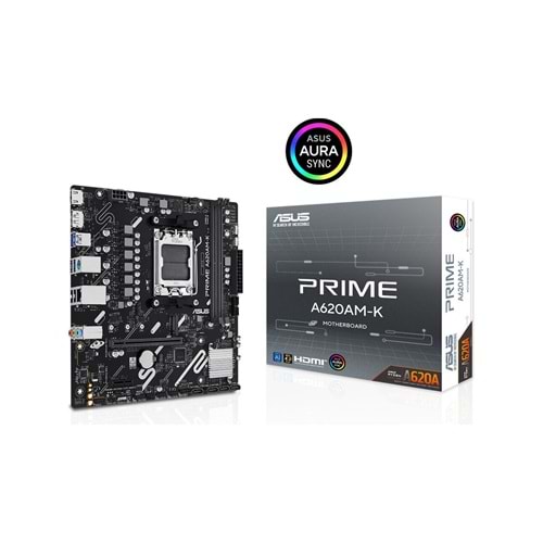 Asus PRIME A620AM-K A620A DDR5 USB3.2 M.2 DP/HDMI PCI 4.0 AM5 Anakart