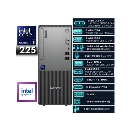Lenovo ThinkCentre 50T Ultra 5 225 16GB 512SSD DP/HDMI 13BAS0A500 (Tower)