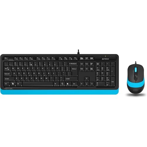 A4 Tech F1010 FN-Multimedya Q Klavye + Optik Mouse 1600D Mavi USB