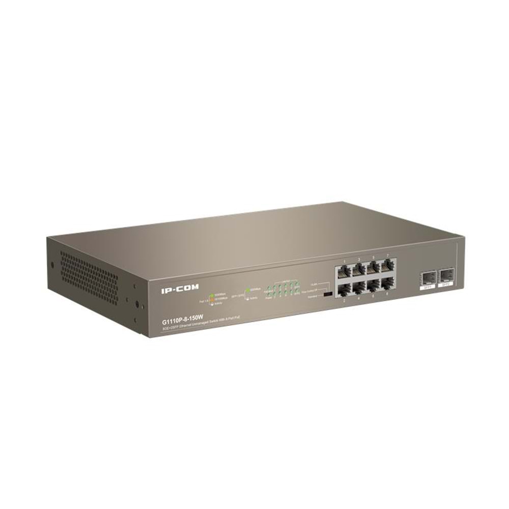 Ip-com G1110P-8-150W 8 Port Gigabit + 2X1GB SFP Port Rackmount 130W Poe Switch