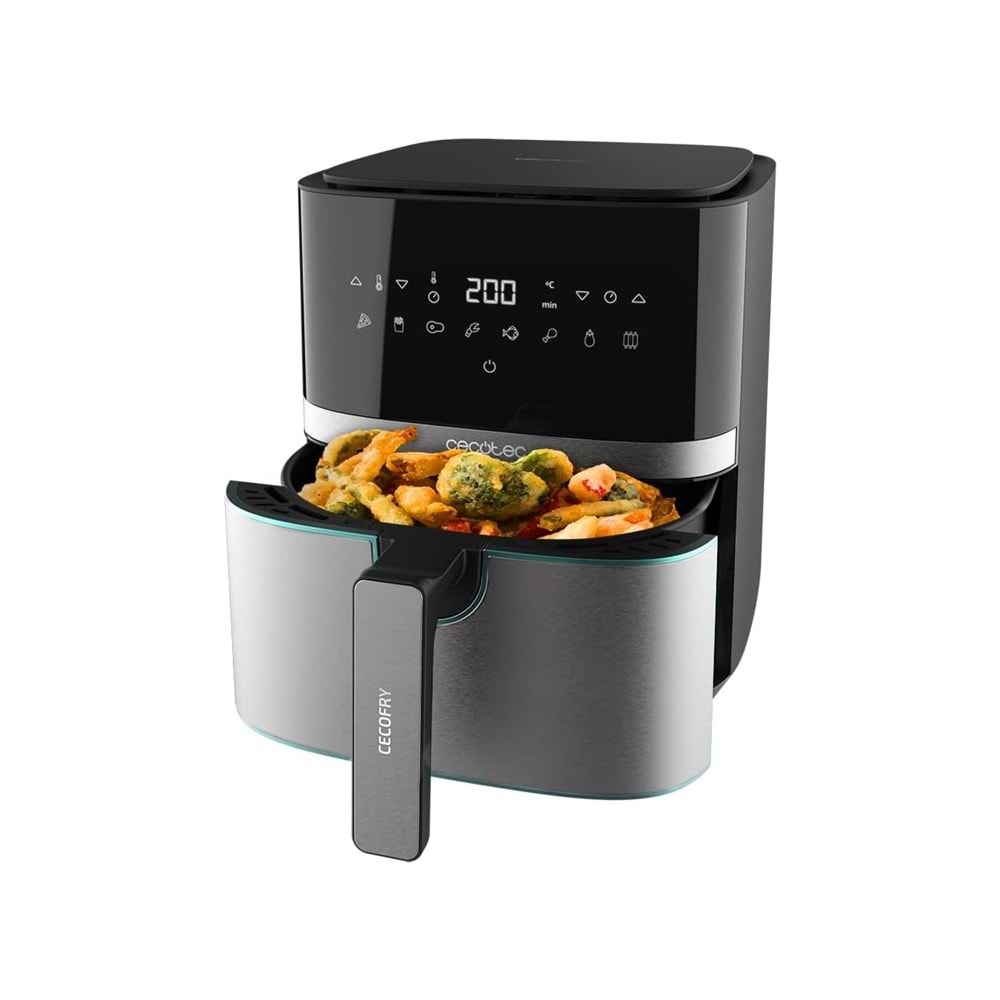 Cecotec CecoFry 5500 Pro, 5.5L Air Fryer XL, 1700 W, PerfectCook Teknolojisi, 8 Pişirme Modu