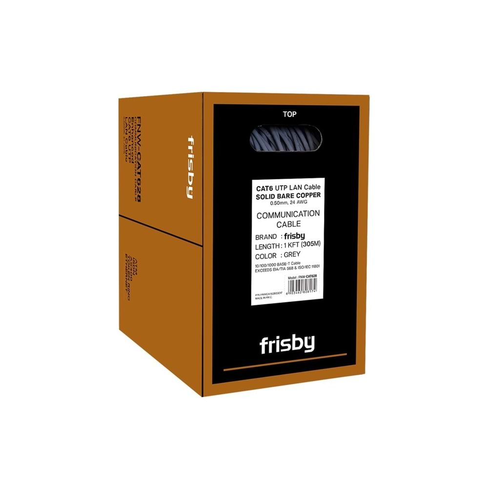 Frisby FNW-CAT628 24AWG Saf Bakır 305 CAT6 Kablo
