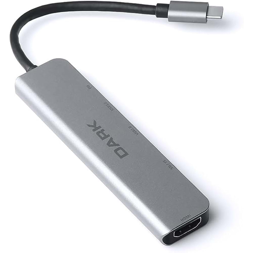 Dark USB 3.1 Type-C 9in1 Ethernet/HDMI/TF SD Kart Okuyucu/USB 3.0/Kulaklık Çoklayıcı Dönüştürücü Çevirici HUB (DK-AC-U31X36)