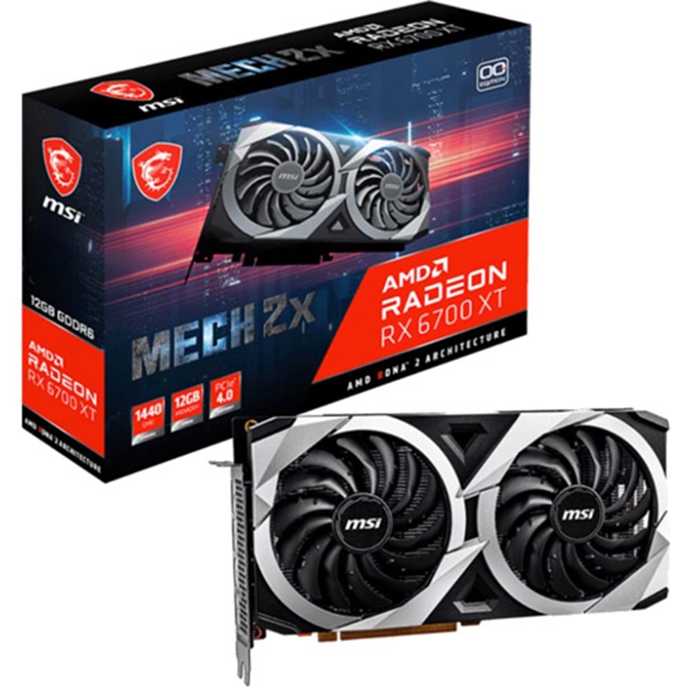 Msi Radeon RX 6700 XT MECH 2X 12G OC 12GB 192Bit GDDR6 DP/HDMI Ekran Kartı