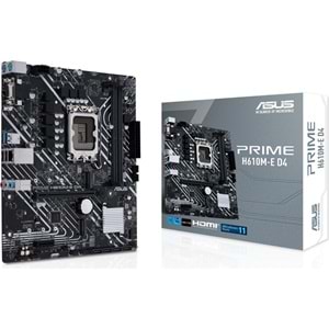 Asus PRIME H610M-E D4 B610 DDR4 M.2 DP HDMI VGA PCI 4.0 1700p Anakart