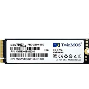 Twinmos 2 TB M.2 PCIE NVME PRO 3500/3080 NVMEHGBM2280