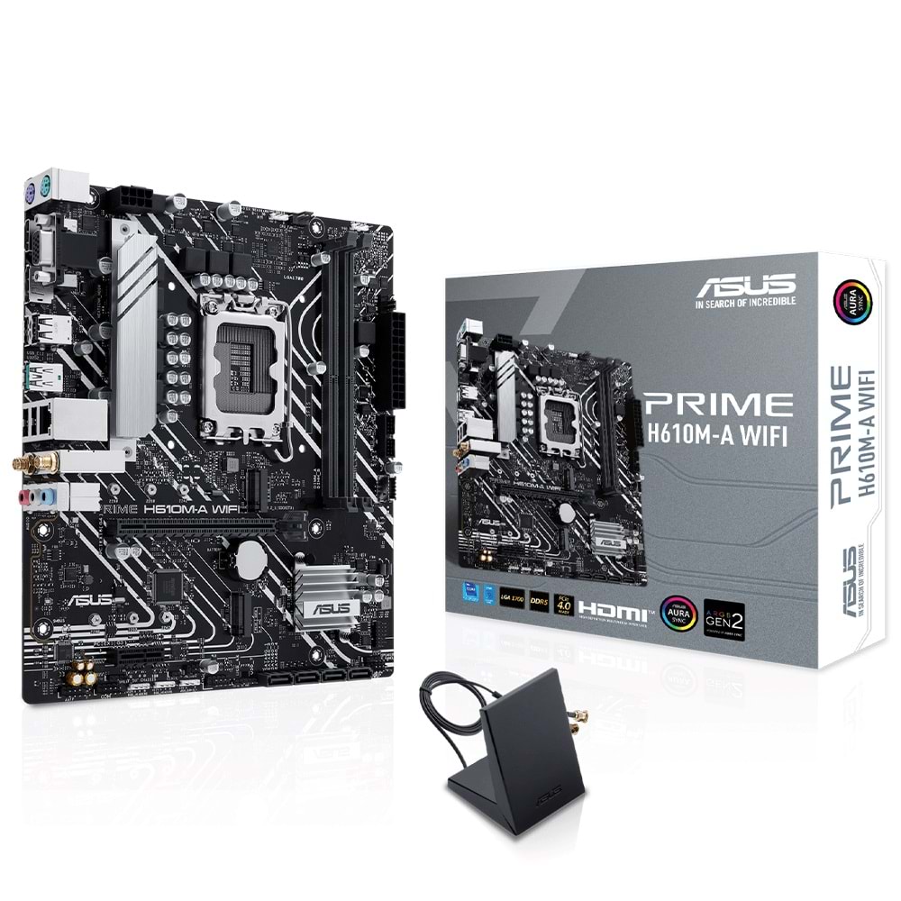 Asus Prime H610M-A WIFI D4 DDR4 3200MHZ 1XVGA 1XHDMI 1XDP 2XM.2 USB 3.2 MatX 1700P Anakart