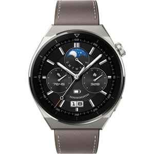 Huawei Watch GT3 Pro - 46 mm Titanium Kasa Kahverengi Deri