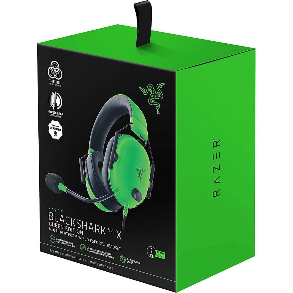 Razer Siyah Shark V2 X - Yeşil Gaming Kulaklık