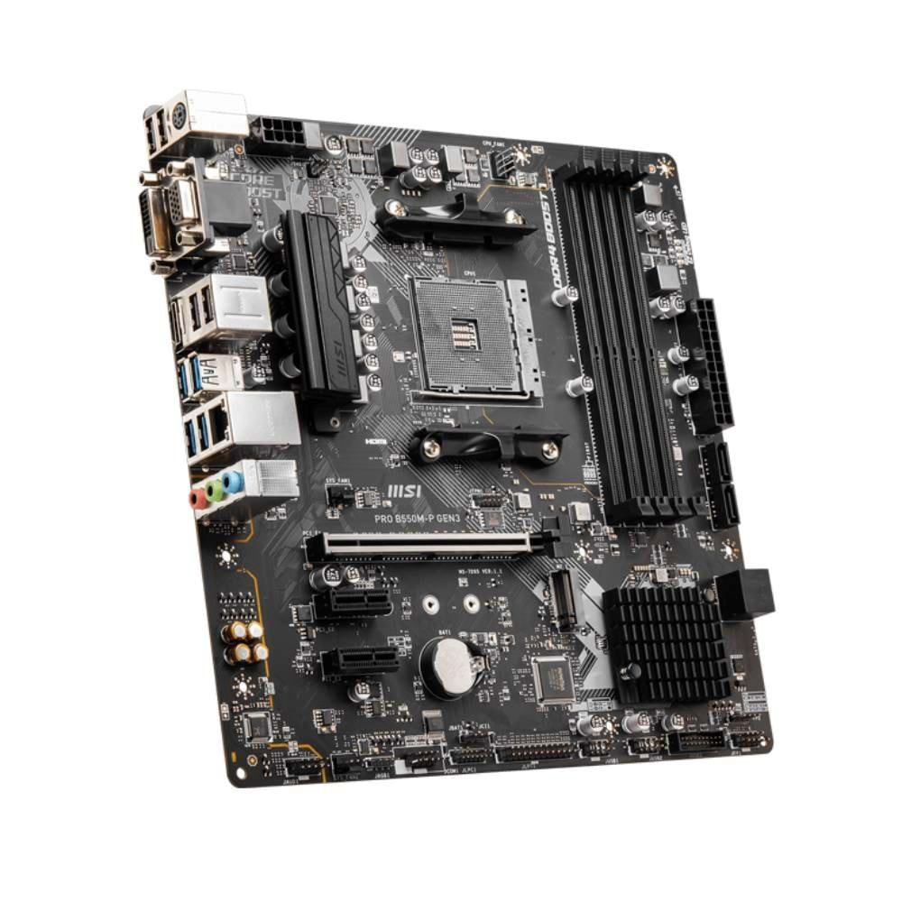 Msi Pro B550M-P GEN3 DDR4 4400MHZ 1XVGA 1XHDMI 1XDVI 1XM.2 USB 3.2 Matx AM4 Anakart