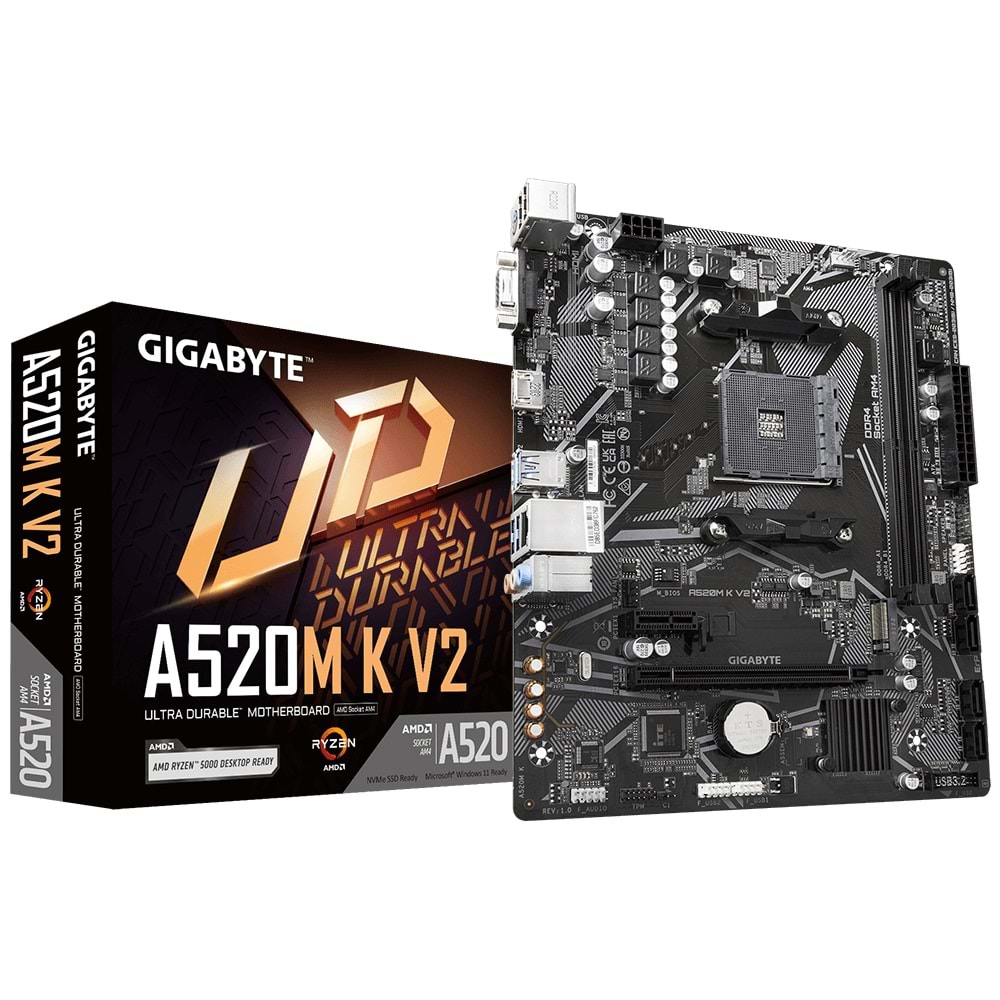 Gigabyte A520M-K-V2 AMD AM4 DDR4 Micro ATX Anakart