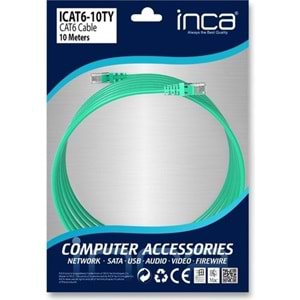 Inca ICAT6-10TG CAT6 10MT UTP Patch Kablo Gri