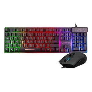 Rampage KM-RX9 CYPHER Siyah Usb Rgb Aydınlatmalı Q Standart Oyuncu Klavye Mouse Set