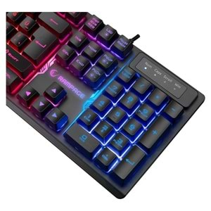 Rampage Km-Rx7 Fortuna Gökkuşağı Aydınlatmalı USB Combo Q Klavye + 6400 Dpi Gaming Mouse