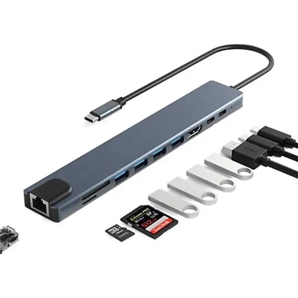 Sensei TYPE-C 10IN1 Hdmi Çok Fonksiyonlu USB 3.0 Dock Station