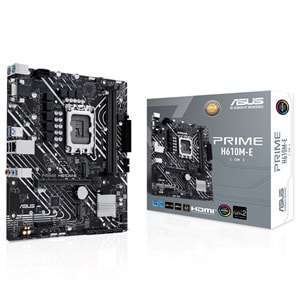 Asus Prime H610M-E-CSM DDR5 5600Mhz 1XVGA 1XHDMI 1XDP 2XM.2 USB 3.2 1700P Matx Anakart