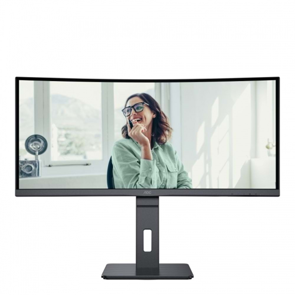 Aoc CU34P3CV 4Ms 100Hz 1XHDMI 1XDP USB Type-C RJ45 WQHD 3440X1440 Hoparlör Pivot Curved Vesa Siyah 34