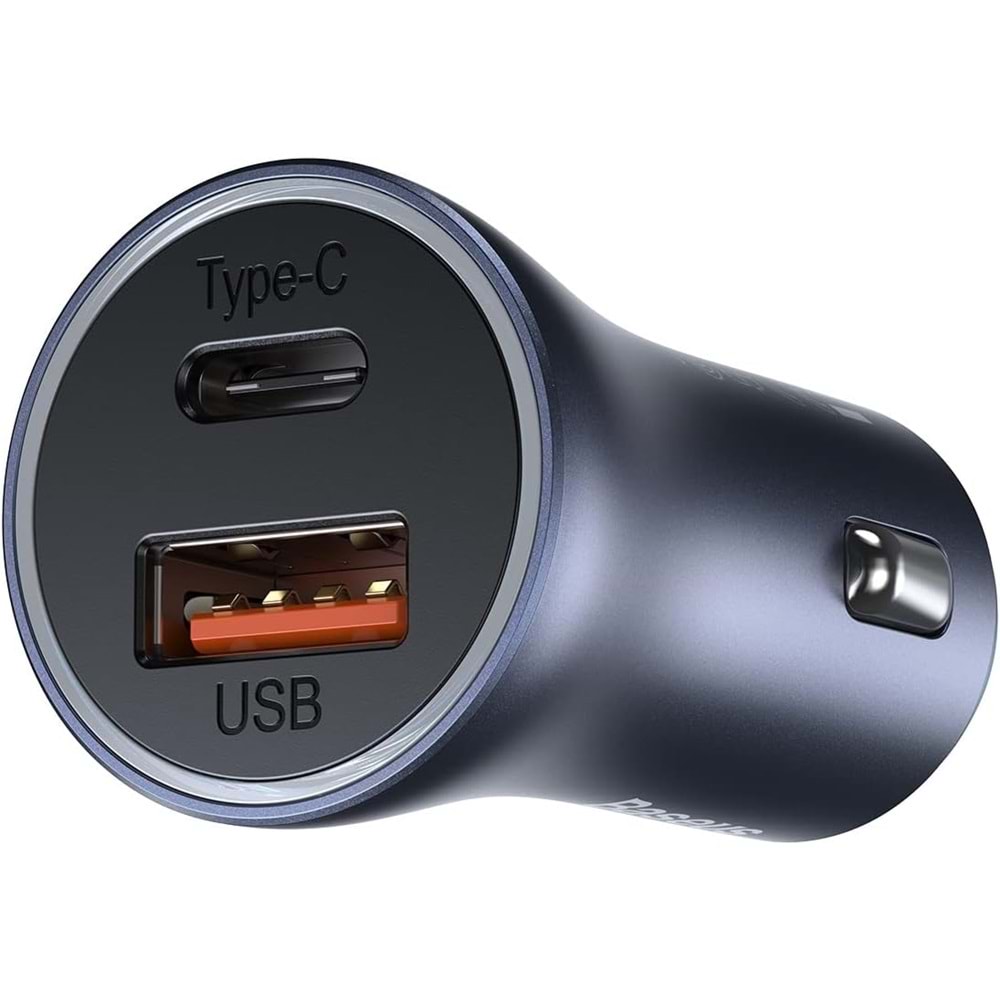 Baseus Golden Contactor Pro U+C TZCCJD-B0G 40W Koyu Gri Araç Şarjı (Type-C To Lightning Kablo Setli)