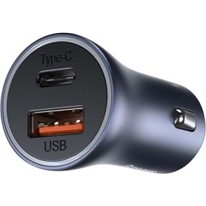 Baseus Golden Contactor Pro U+C TZCCJD-B0G 40W Koyu Gri Araç Şarjı (Type-C To Lightning Kablo Setli)