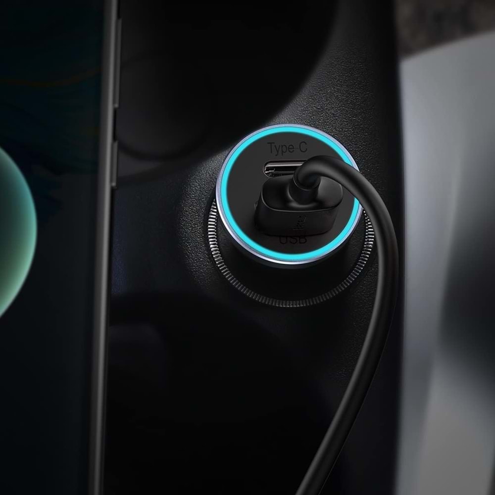 Baseus Golden Contactor Pro U+C TZCCJD-B0G 40W Koyu Gri Araç Şarjı (Type-C To Lightning Kablo Setli)