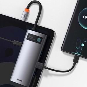 Baseus CAHUB-CW0G Metal Gleam 6 in 1 Multifonksiyonel Type-C Hub Dock Station