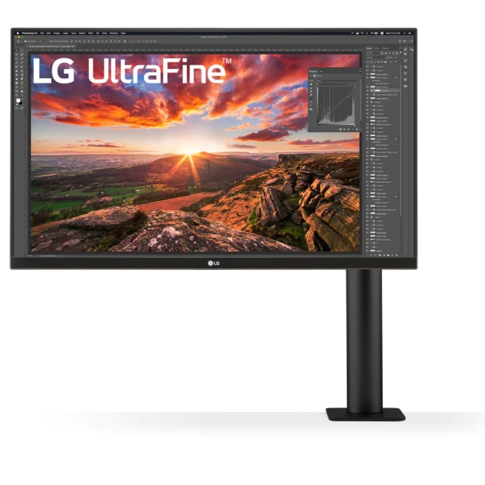 Lg 27UN880-B 5Ms 60Hz 2XHDMI 1XDP USB-C Uhd Ips 4K 3840X2160 Hoparlör Vesa Pivot Siyah 27