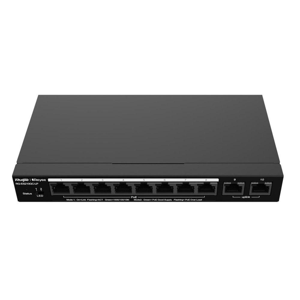 Ruijie Reyee RG-ES210GC-LP 10 Port 10/100/1000 Mbps Gigabit Switch
