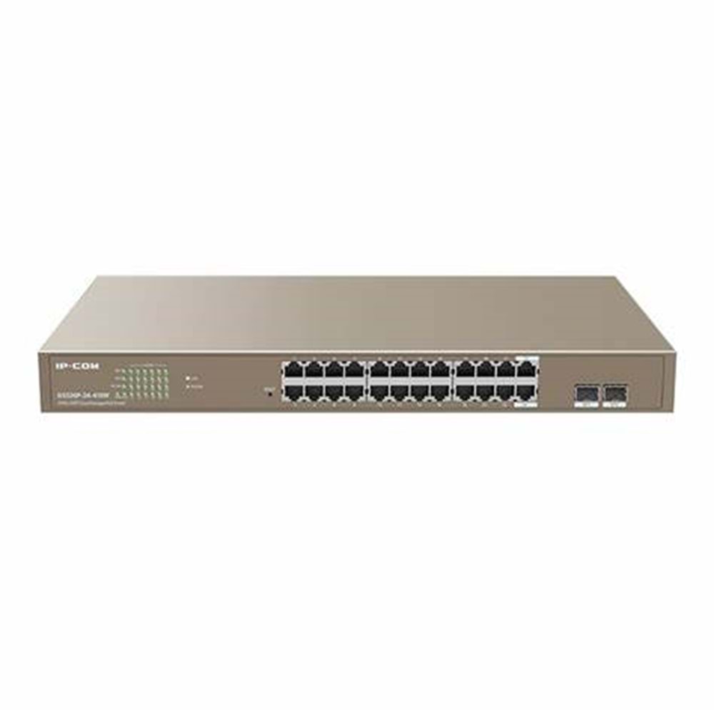 Ip-Com G3326P-24-410W 24 Port Gigabit + 2X1GB SFP Uplink L2 Yönetilebilir 370W Poe Rackmount Switch