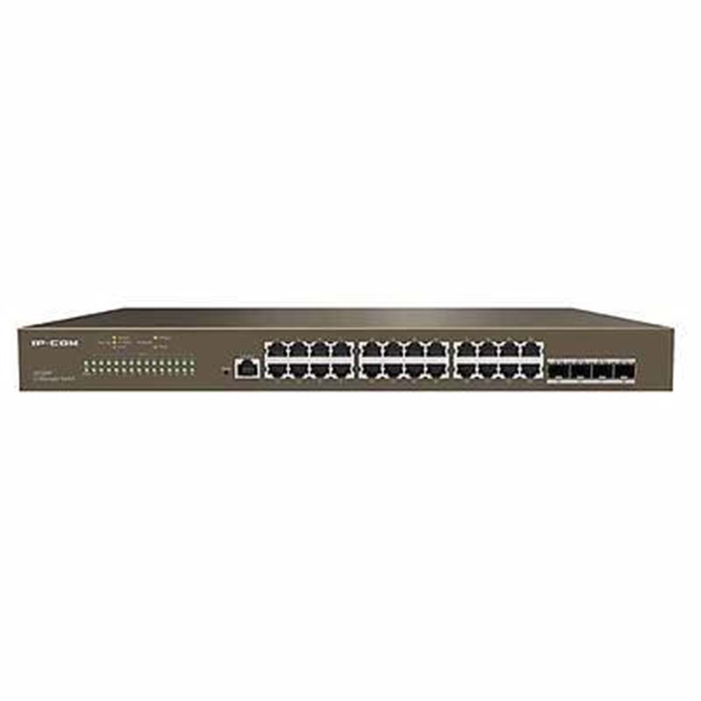 Ip-Com G5328XP-24-410W 24 Port Gigabit + 4XGB SFP Uplink L3 Yönetilebilir 470W Poe Rackmount Switch