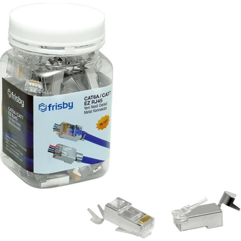 Frisby FNW-RJ4534N CAT6A/CAT7 EZ RJ45 Yeni Nesil Delikli Metak Konnektör